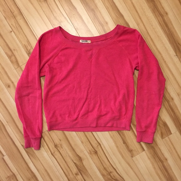 Hot pink long sleeve off shoulder cozy sweater 💕 - Picture 1 of 4